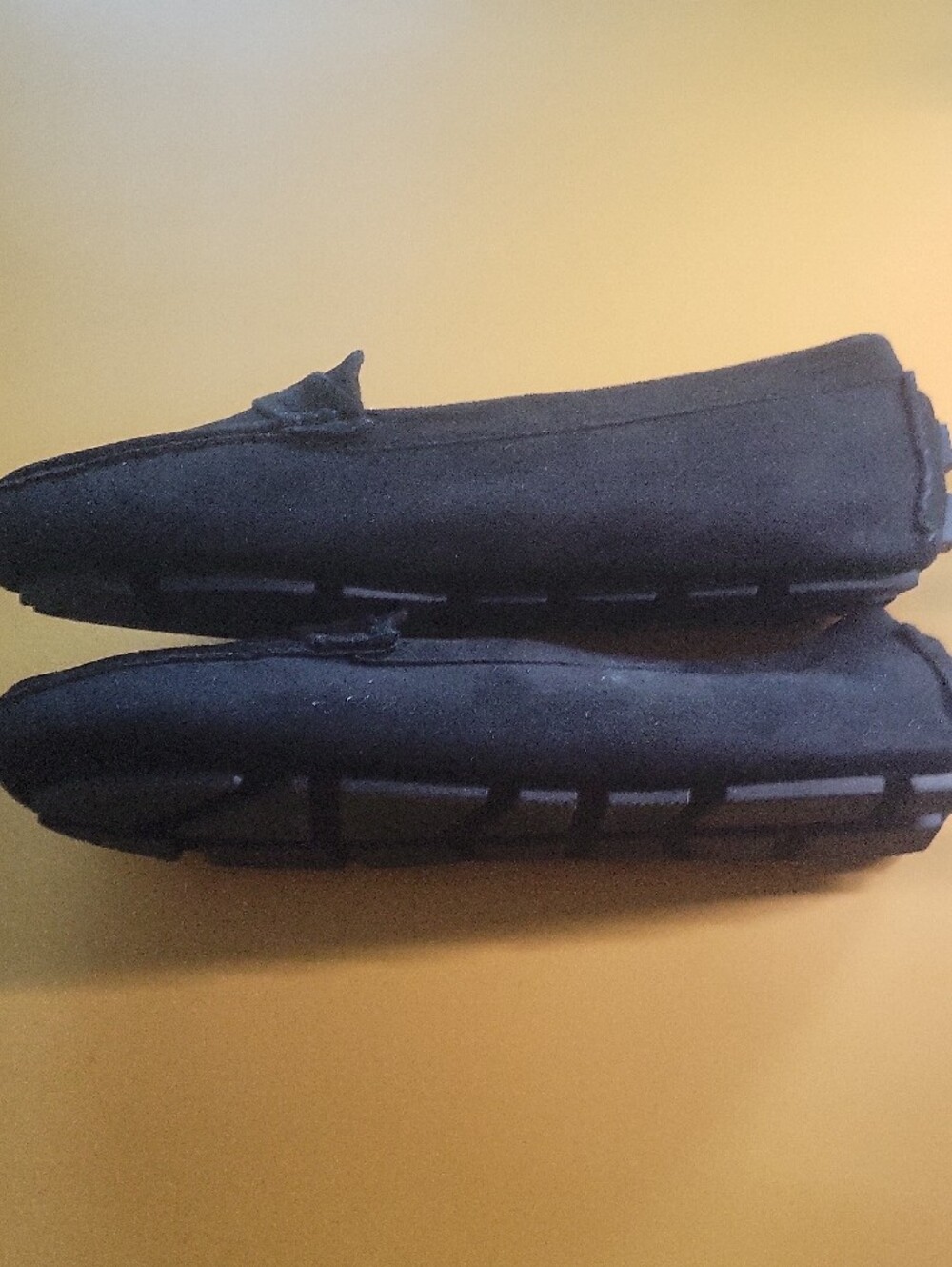 NWOT Anne Klein Black Suede Penny Loafers with Decorative Emblem - Picture 4 of 12
